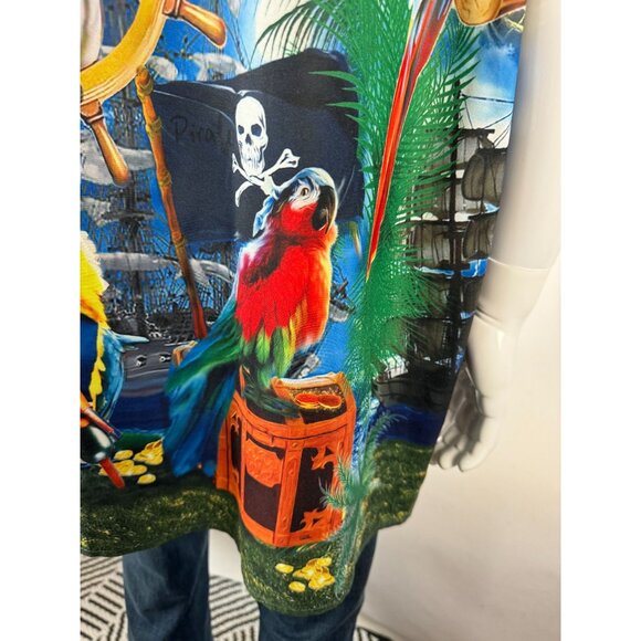 Hawaiian Parrot Print Mens Shirt XL By Hawalili Polyester - Picture 4 of 16